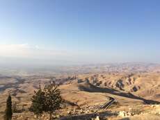 Blick vorm Berg Nebo, wo Moses beerdigt wurde