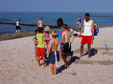 Attila with Kids at Baltic Sea Camp
