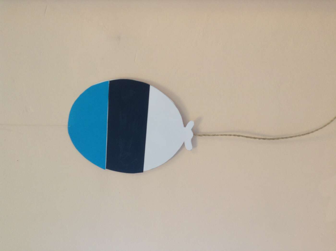 The Estonian flag, as a little art work that we did for the birthday in Feburary. 