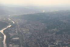 Anflug in Stuttgart, Blick auf Esslingen, wo ich wohne