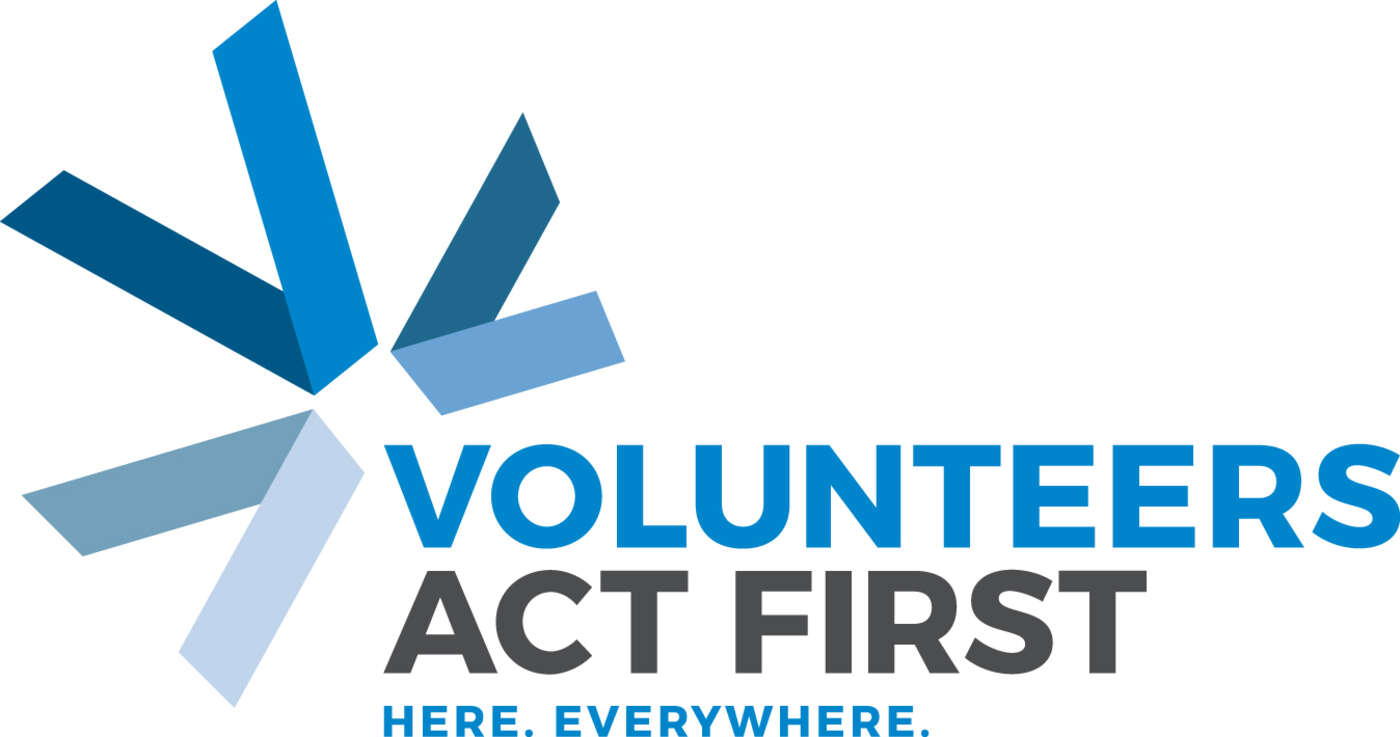 Logo zum diesjährigen Motto: "Volunteers Act First. Here. Everywhere."