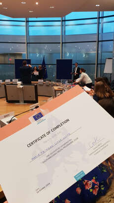Certificate. European Week of Regions and Cities. Brussels