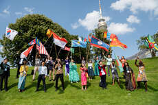 Flag bearers of Asian countries