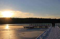 Der Kortowo-See im Winter