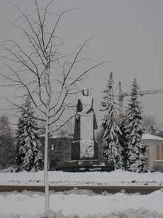 der zweite Schnee in Petrozawodsk, Nordwest Russland