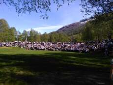 The end of the parade in Nordfjordeid, followed by speeches
