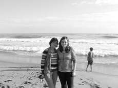 Cristina und ich am Strand