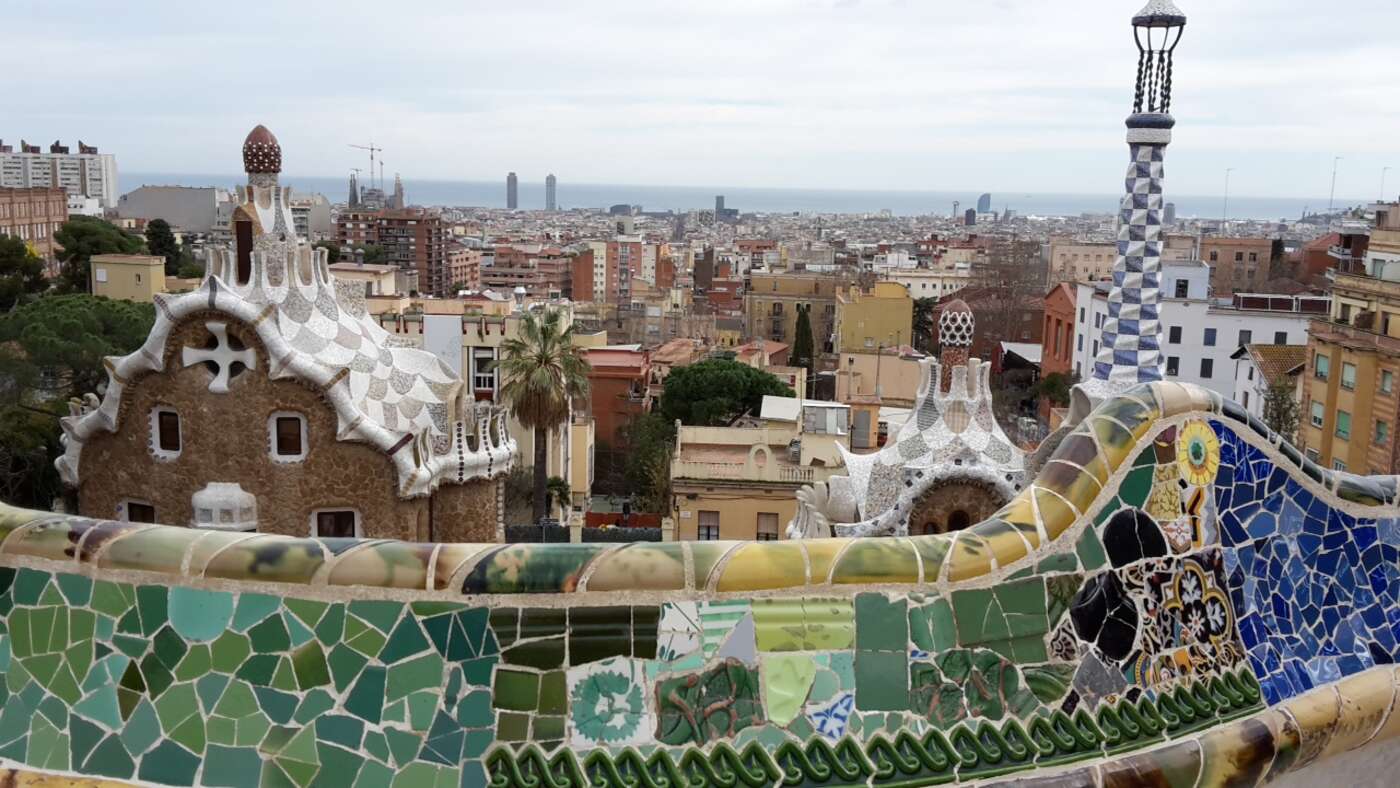 Ausblick auf Barcelona vom Park Güell.