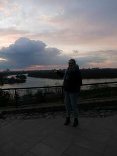 Mündung von Save und Donau bei Abendlicht