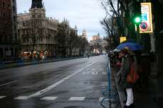 Ein ungewohntes Bild: die verkehrsfreie Calle de Alcalá