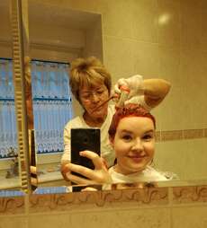 Haare färben mit Omi