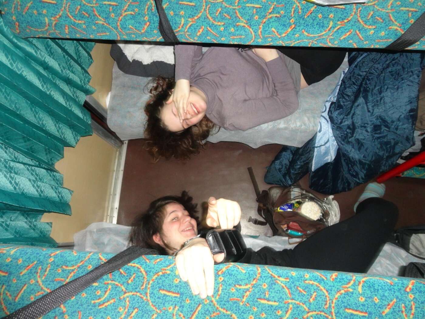 Pascale und ich im komfortablen Schlafwagen der polnischen Bahn