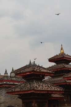 UNESCO Weltkulturerbe: Tempel am Durbar Square in Kathmandu, vom Erdbeben schwer beschädigt, Foto vom 07. April 2015