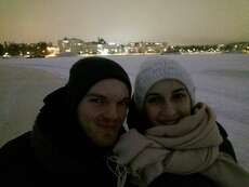 Beim Eislaufen in Kuopio
