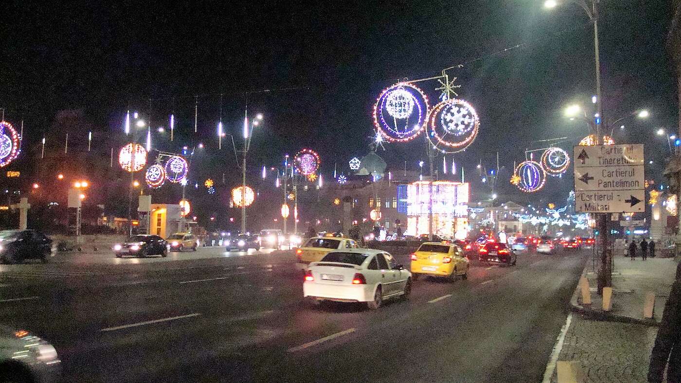 Bukarest bei Nacht