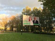 Wahlplakat von dem Bund der Bauern und Grünen
