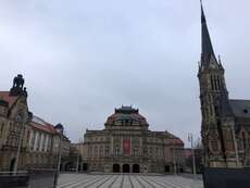 Chemnitz Opera and St. Petri church